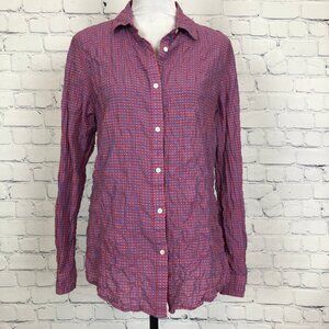 J McLaughlin Lois Buttondown Shirt Size S Blue Red Plaid